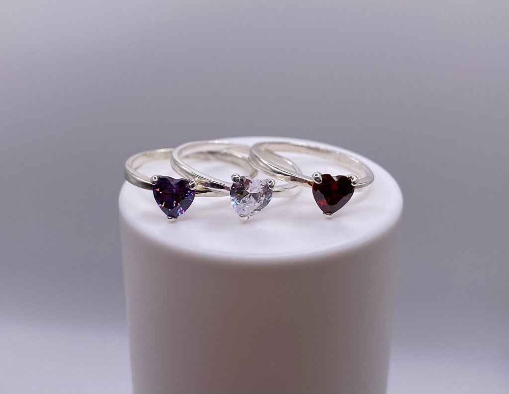 Szív alakú ezüst gyűrű