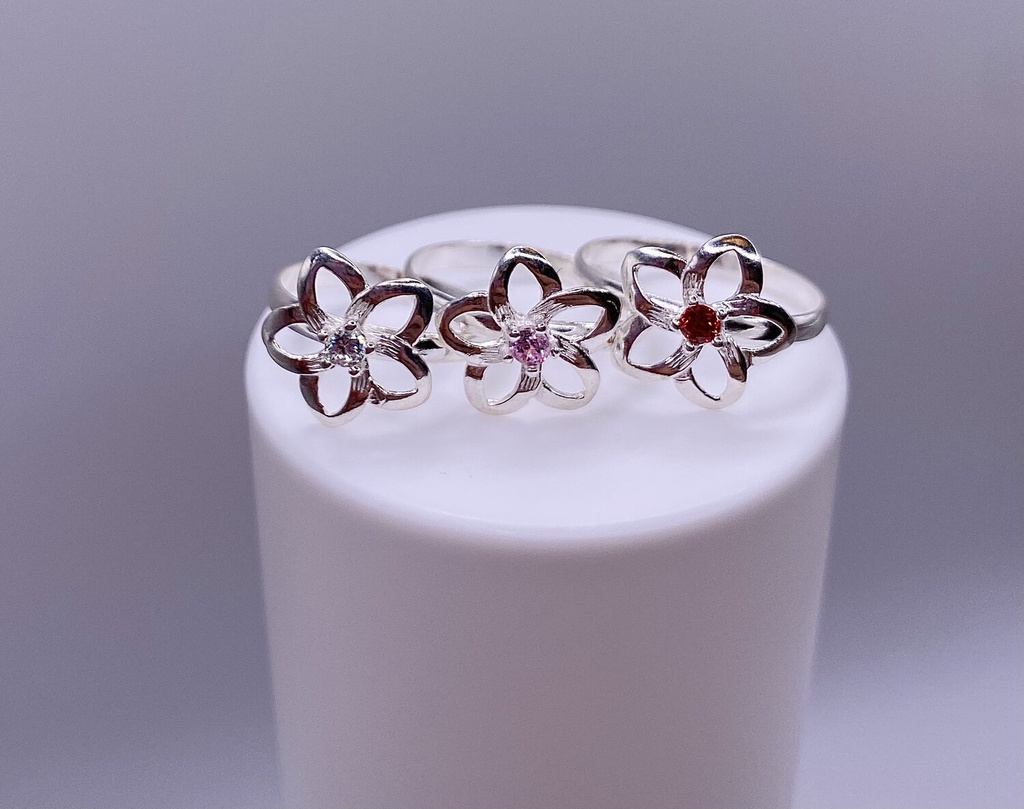 Virág mintás ezüst gyűrű