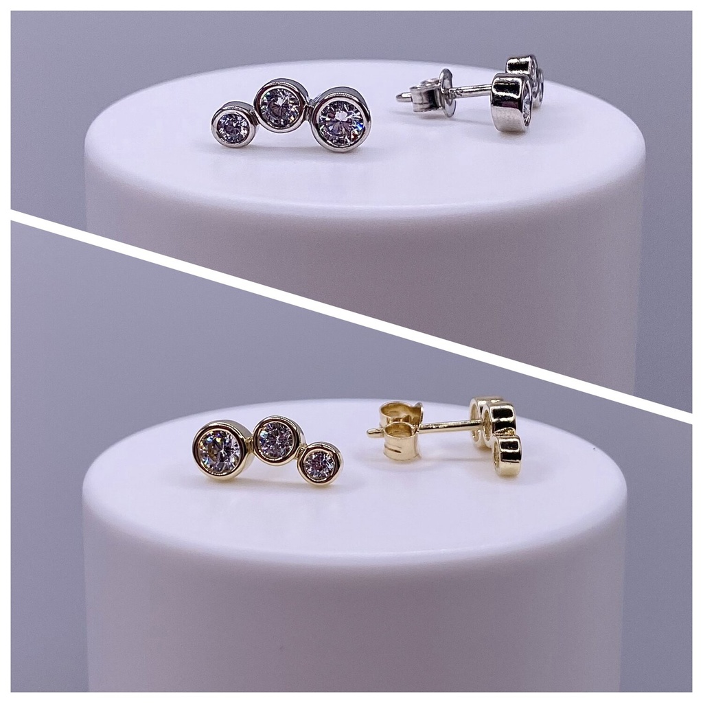 Háromköves arany fülbevaló