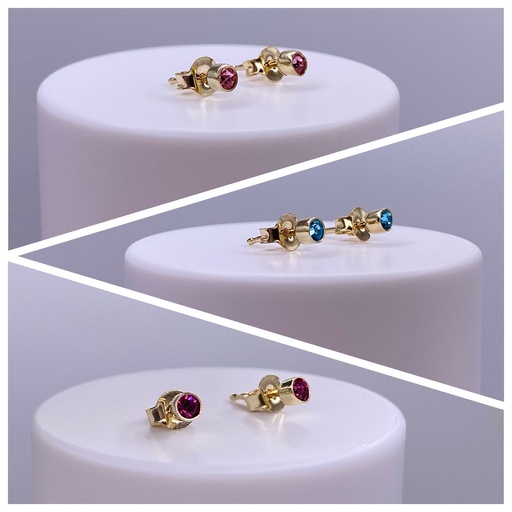 [AuF001R] Cirkónia köves arany fülbevaló